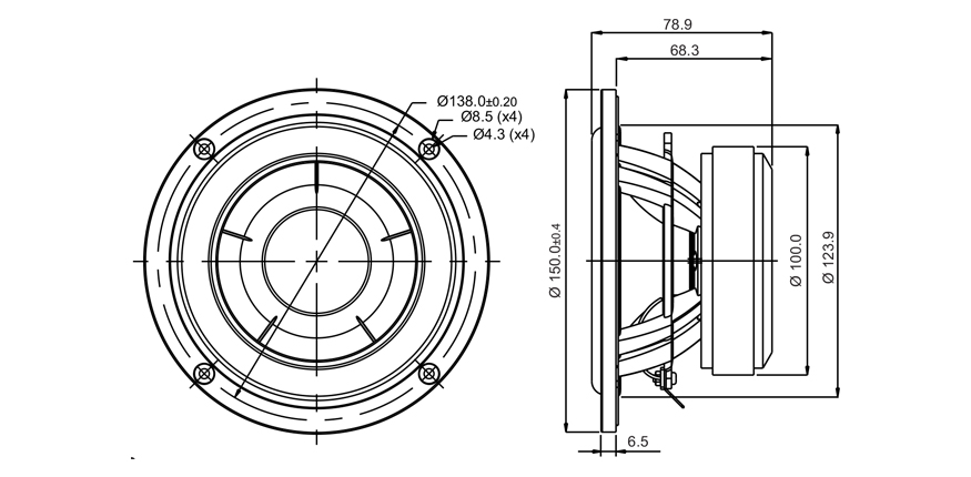 SB Acoustics SB15NBAC30-8 5″ reproduktor hliník 8 Ohm