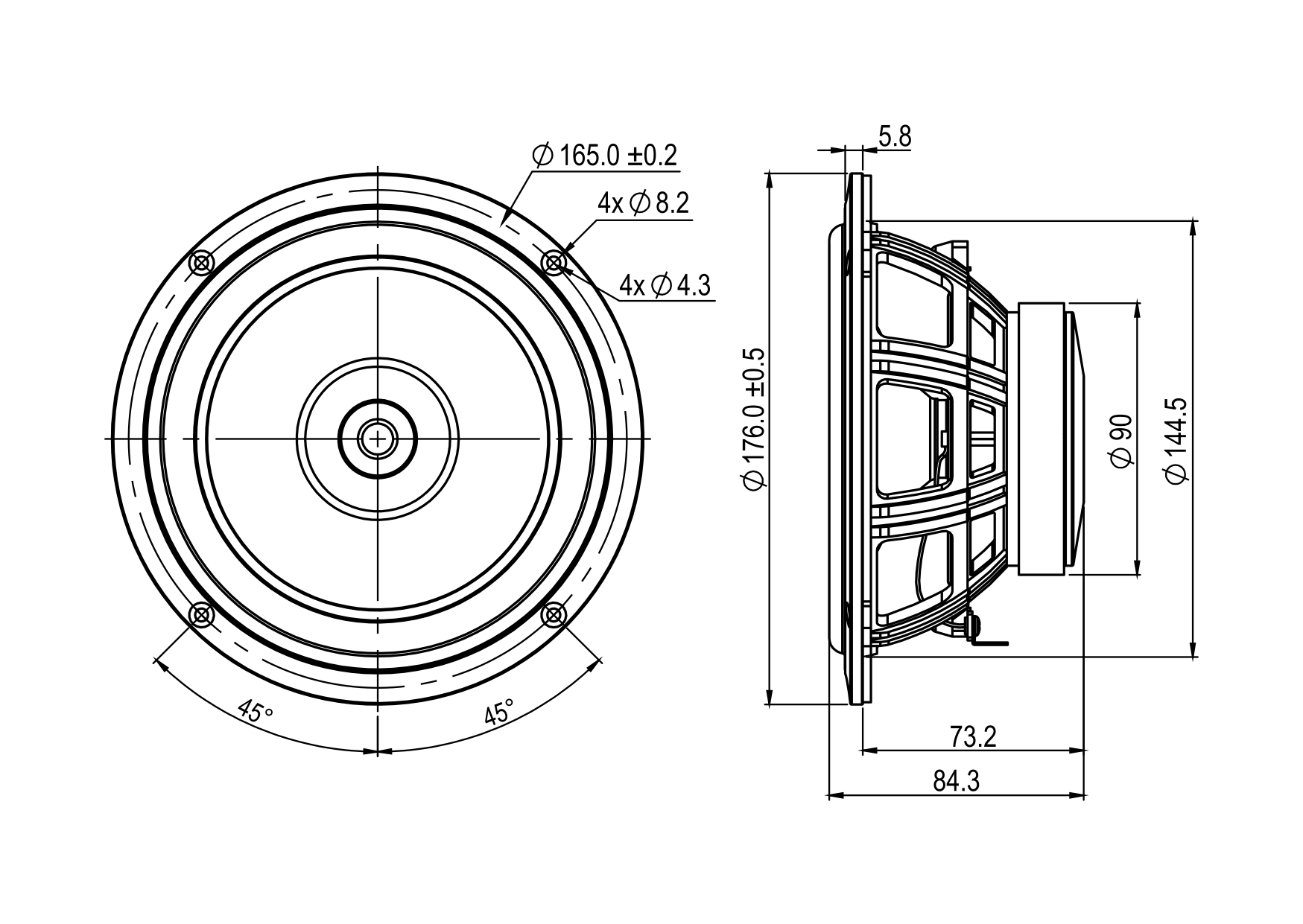 SB Acoustics SB16FRPC25-7 6palcový širokopásmo papír