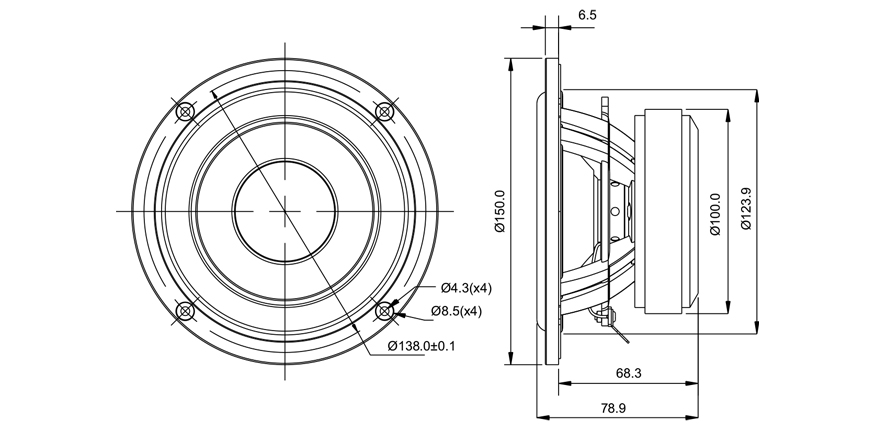 SB Acoustics SB15CRC30-8 5" středobas karbon 8 Ohm