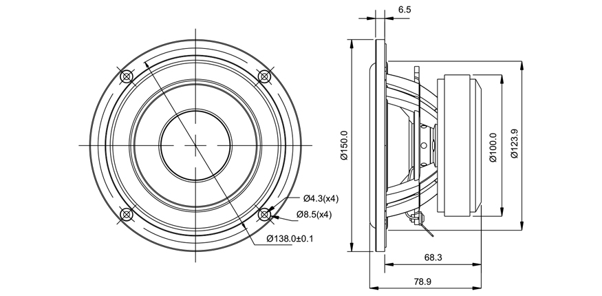 SB Acoustics SB15CRC30-4 středobas 5" karbon