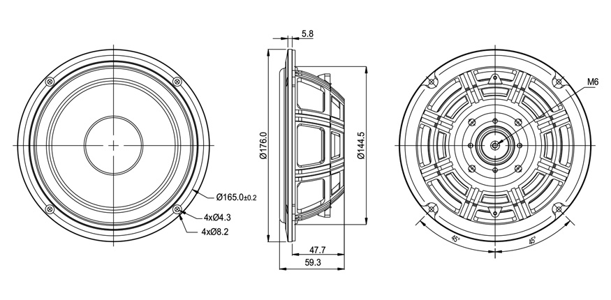 SB Acoustics SB16PFCR-00 reproduktor 6″ 8 Ohm papír
