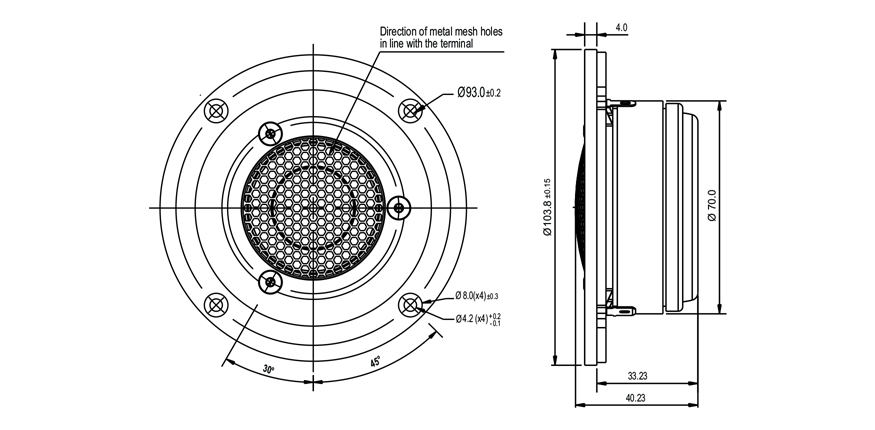 SB Acoustics SB29BAC-C000-4 výškový reproduktor berylium