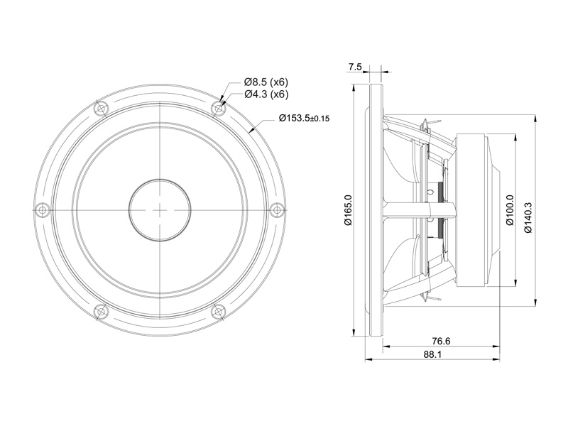 SB Acoustics Satori MW16PF-4 středobasový reproduktor 6,5" papír