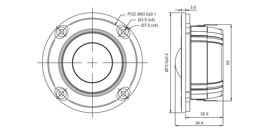 SB Acoustics SB29SDNC-C000-4 tweeter 4 Ohm textil