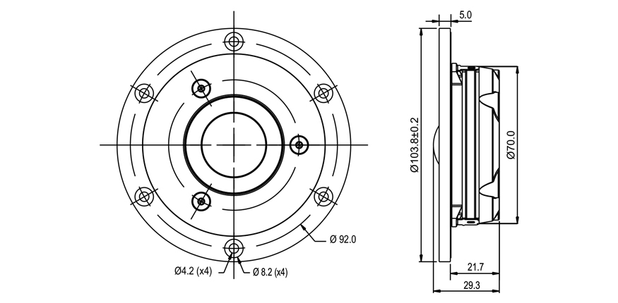 SB Acoustics Satori TW29DN-8 výškový reproduktor textil 8 Ohm