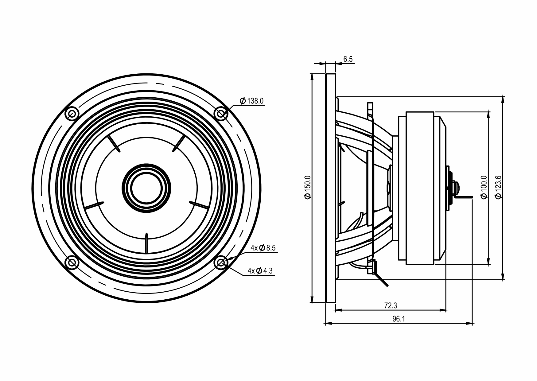 SB Acoustics SB15BAC30-8-COAX koaxiální reproduktor 5" 8Ω