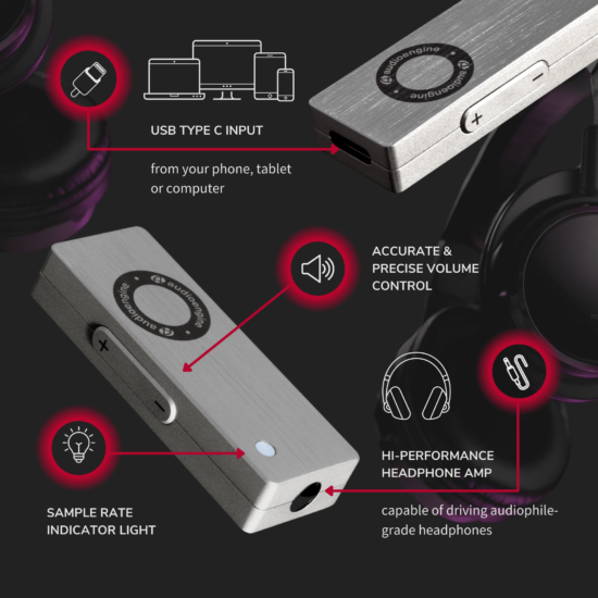 Audioengine DAC3 přenosný sluchátkový zesilovač s DAC