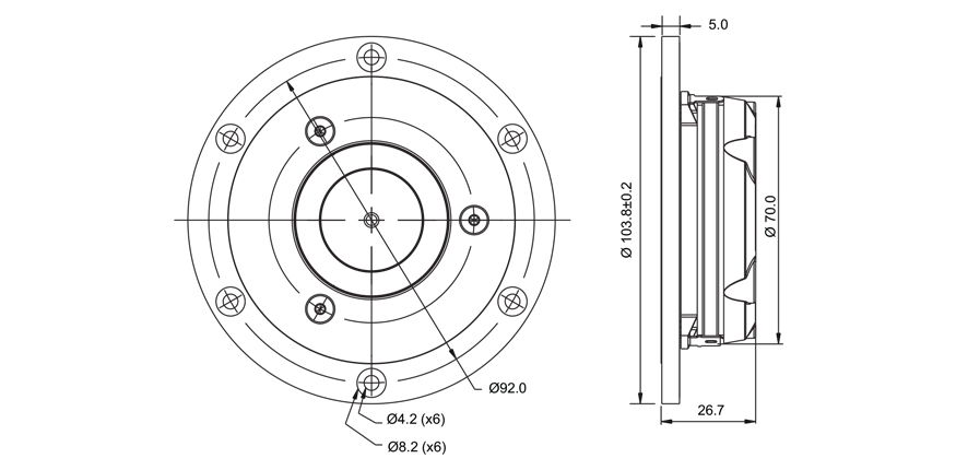 SB Acoustics Satori TW29RN-B-8 výškový reproduktor černý 8 ohm