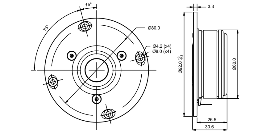 SB Acoustics SB21RDC-C000-4 výškový reproduktor textil