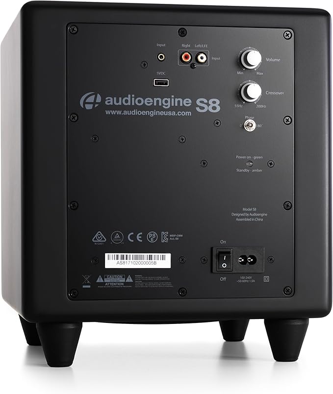 Audioengine S8 aktivní subwoofer 8palcový černý