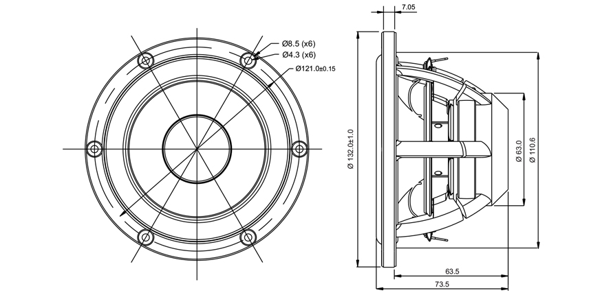 SB Acoustics Satori MR13PNW-4 středový reproduktor 5" papír