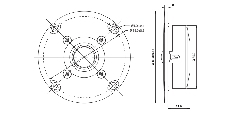 SB Acoustics SB19ST-C000-4 výškáč 19 mm textil 4 Ohm