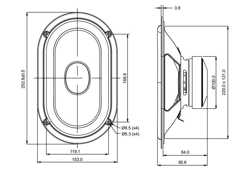 SB Acoustics SB15SFCR39-8 5x8" reproduktor 8 Ohm papír