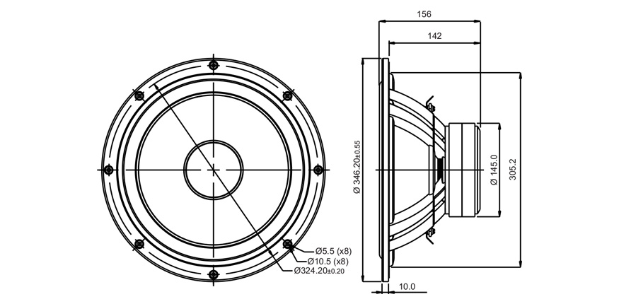 SB Acoustics Norex SB34SWNRX-S75-6 subwoofer 12" 6 ohm